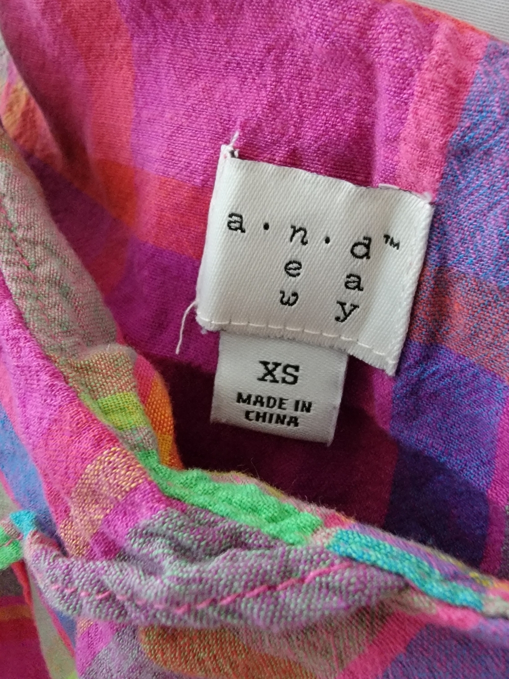 Colorful Plaid Ruffle Asymmetrical Cami Top - Picture 4 of 5